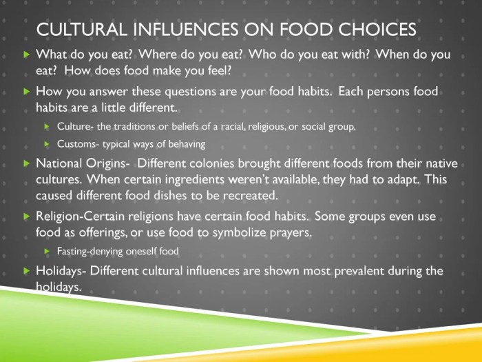 Influence of culture on food traditions